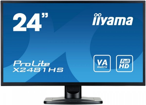 IIYAMA Monitor 24 X2481HS-B1 SLIM AMVA+, HDMI, DVI, 6 ms, Głośniki