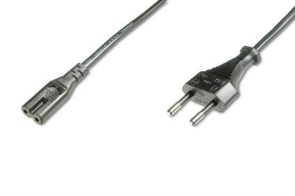 Digitus Kabel połączeniowy zasilający Typ Euro (CEE 7/16)/IEC C7 M/Ż 1,2m Czarny