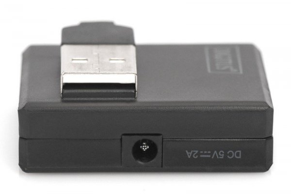 Digitus HUB/Koncentrator mini 4-portowy USB 2.0 SuperSpeed, pasywny, Czarny