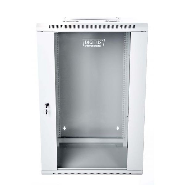 Digitus Szafa wisząca dwusekcyjna 19 15U 759/600/600mm, drzwi szklane, szara (RAL 7035), zmontowana
