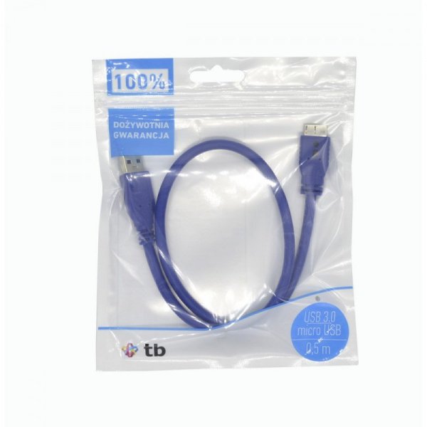 TB Kabel USB 3.0-Micro 0,5 m. niebieski