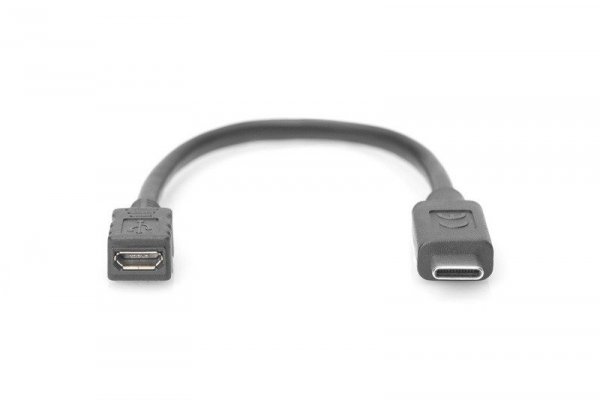 Digitus Kabel adapter USB 2.0 HighSpeed Typ USB C/micro USB B M/Ż 0,15m Czarny