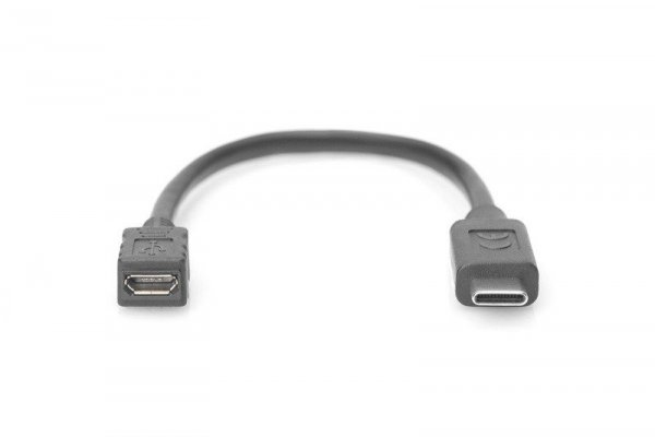 Digitus Kabel adapter USB 2.0 HighSpeed Typ USB C/micro USB B M/Ż 0,15m Czarny