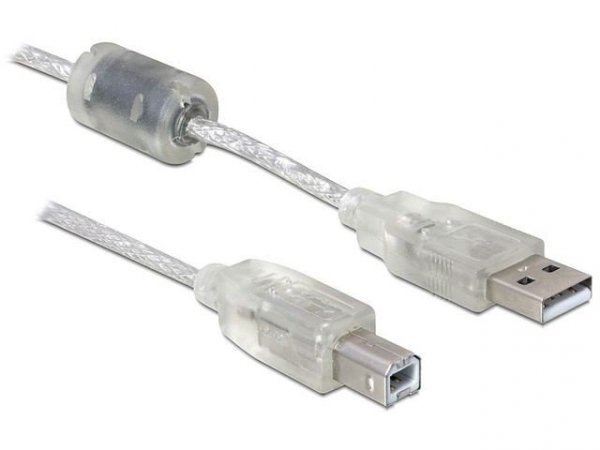 Delock Kabel USB 2.0 AM-BM 3m + Ferryt Przezroczysty
