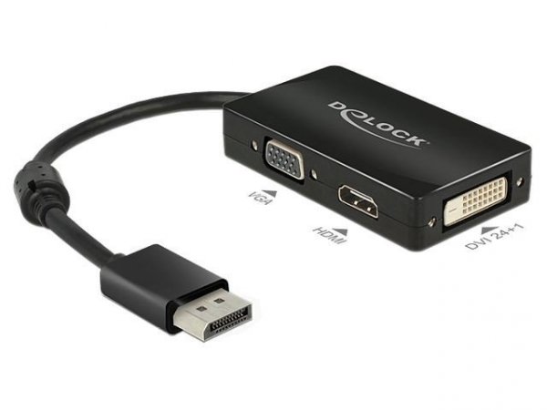 Delock Adapter Displayport 1.1 -&gt;HDMI/VGA/DVI 16cm