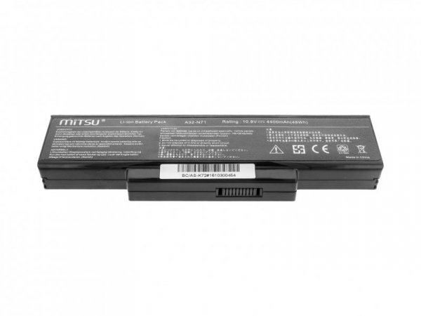 Mitsu Bateria do Asus K72, K73, N73, X77 4400 mAh (48 Wh) 10.8 - 11.1 Volt