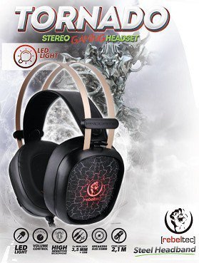 Rebeltec TORNADO słuchawki stereo dla graczy moc 50mW