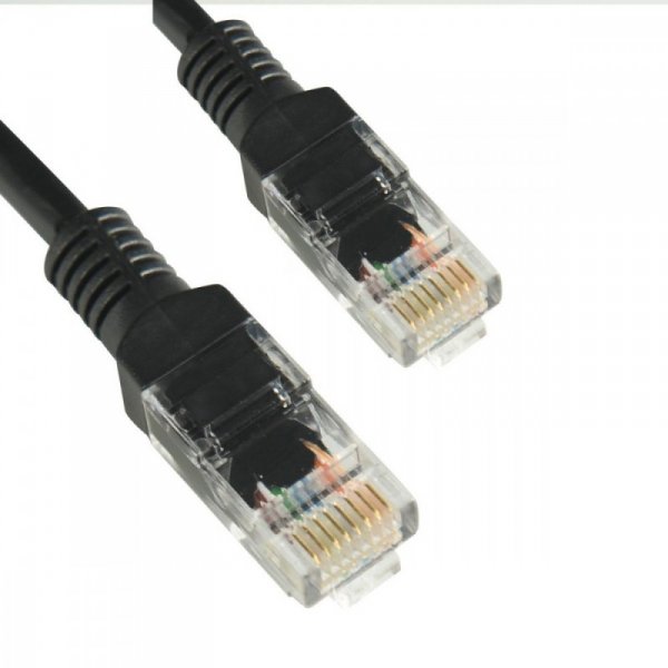 4world Patchcord kabel sieciowy UTP Cat. 5e 0,5m czarny