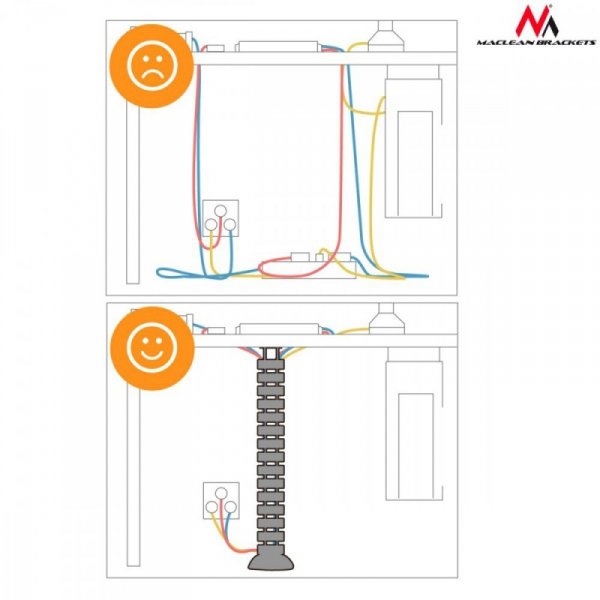 Maclean Organizator maskownica kabli do biurka MC-768 S srebrna