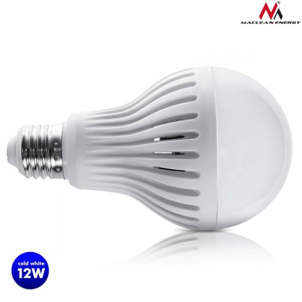 Maclean Żarówka LED E27 12W 230V Energy MCE176 CW Zimna biała mikrofalowy czujnik ruchu i zmierzchu