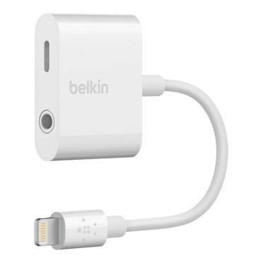 Belkin Adapter przejsciówka Lightning do miniJack/Lightning  0,15m biały