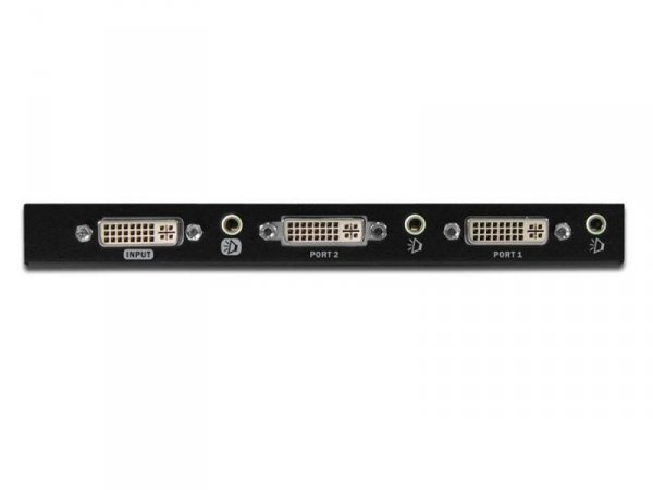 Digitus Rozdzielacz/Splitter DVI 2-portowy, 1920x1200p 60Hz WUXGA, z audio (MiniJack)
