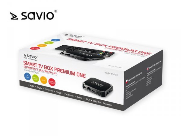 Elmak Odtwarzacz multimedialny SAVIO TB-P01 Smart TV Box Premium