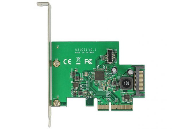 Delock Karta PCI Express -&gt; USB 3.1 1-port + USB 3.1 Gen2 Key A 20 Pin