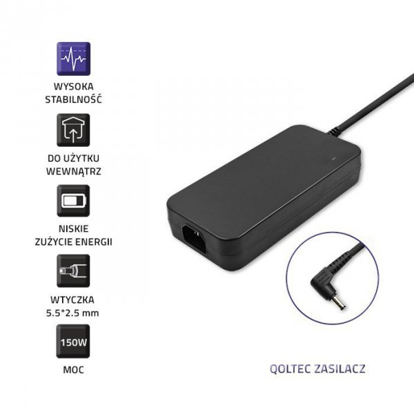 Qoltec Zasilacz do Asus | 150W | 19.5V | 7.7A | 5.5*2.5
