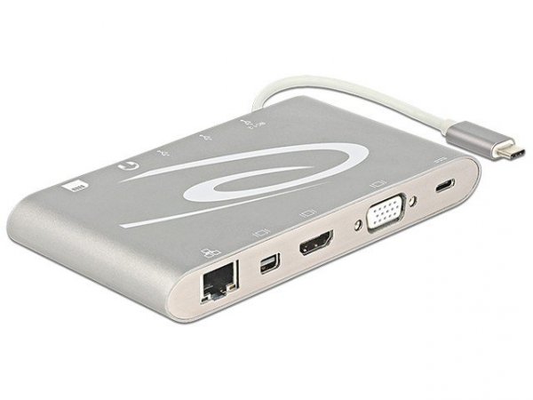 Delock Replikator portów USB-C -&gt; HDMI, 3x USB 3.0, Mic., Audio, LAN + zasilanie