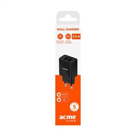 ACME Europe Ładowarka sieciowa USB CH204 2p/2,4A/12W