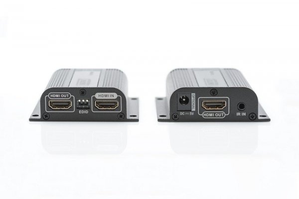 Digitus Przedłużacz/Extender HDMI do 50m po skrętce Cat.6/7 UTP, 1080p 60Hz FHD, HDCP 1.2, IR, audio (zestaw)