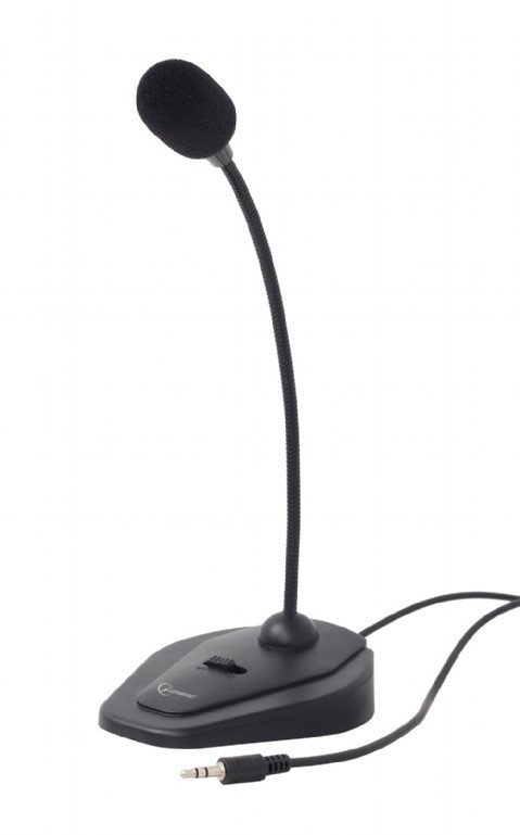 Gembird Mikrofon biurkowy z włącznikiem, czarny