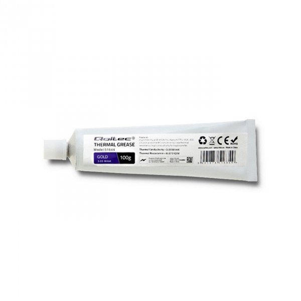 Qoltec Pasta termoprzewodząca | 3.05W/m-K | 100g | Złota