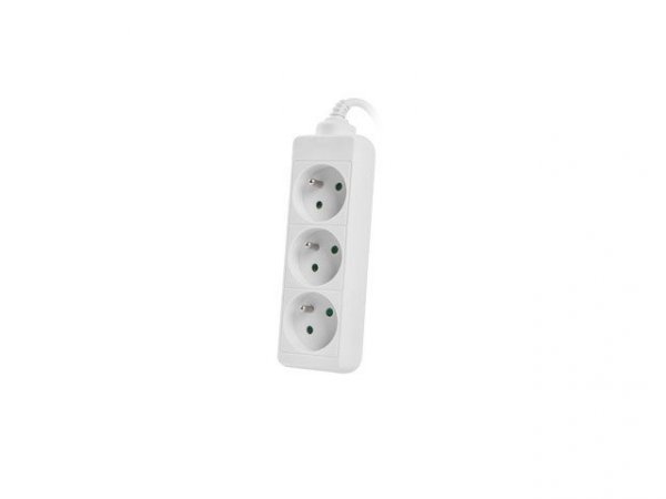 Lanberg Listwa zasilająca 1.5m, biała, 3 gniazda, kabel wykonany z pełnej miedzi