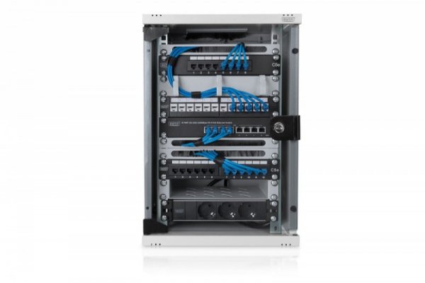 Digitus Szafa wisząca jednosekcyjna 10 cali 9U 464x312x300mm, drzwi szklane