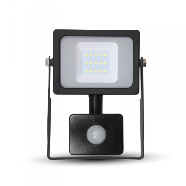 V-tac Naświetlacz LED VT-20-S 20W SMD czujnik PIR czujka Samsung Chip 6400K czarne szkło