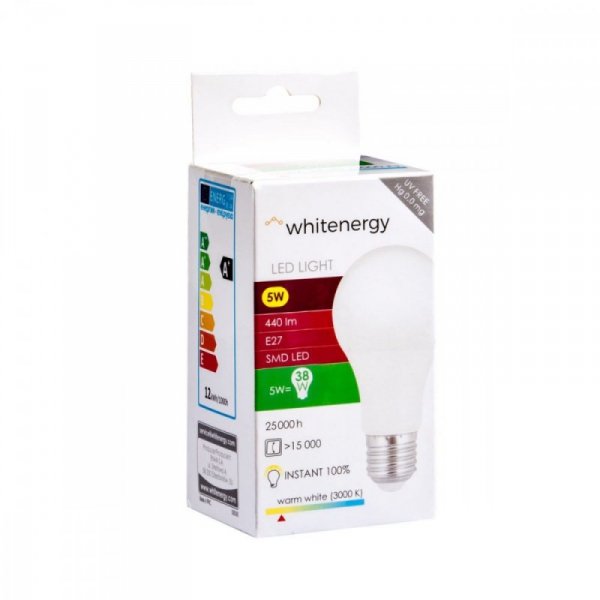 Whitenergy Żarówka LED zestaw 10szt e27 a60 5w 440lm ciepła biała
