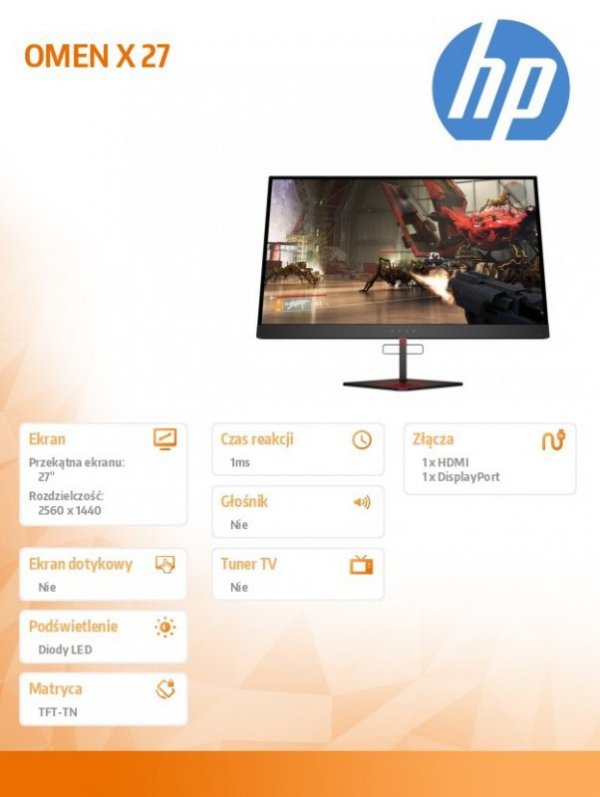 HP Inc. Monitor OMEN X 27 240Hz Gaming  6FN07AA