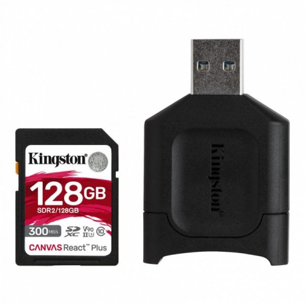 Kingston Karta pamięci SD 128GB React Plus 300/260MB/s czytnik MLP