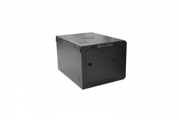 Digitus Szafa wisząca jednosekcyjna 19 cali 6U 368/600/450mm drzwi szklane Czarna