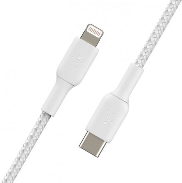 Belkin Kabel Braided USB-C Lightning 1m biały