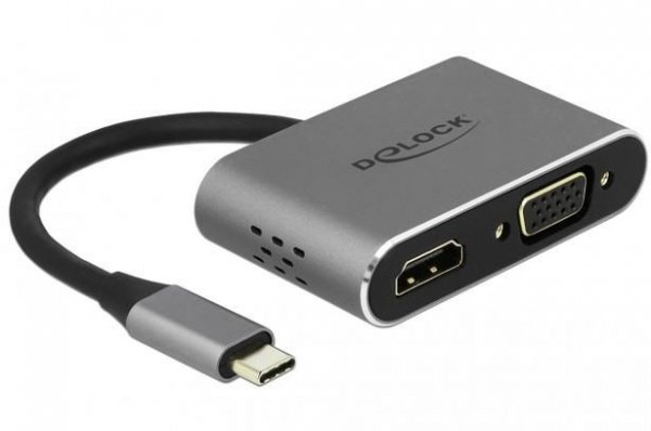 Delock Replikator portów USB-C -&gt; HDMI, VGA, USB 3.0, PD 2.0, USB-C     mikro