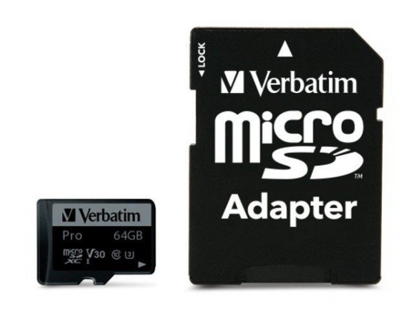Verbatim Micro SDXC Pro 64GB Class 10 UHS-1 + Adapter SD