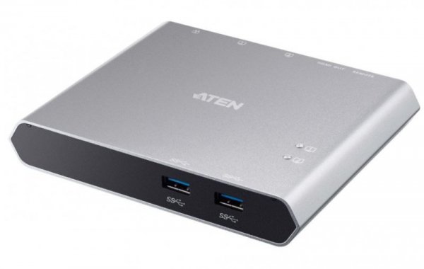ATEN 2-portowy przełącznik dokujący 2-Port USB-C Dock Switch Power