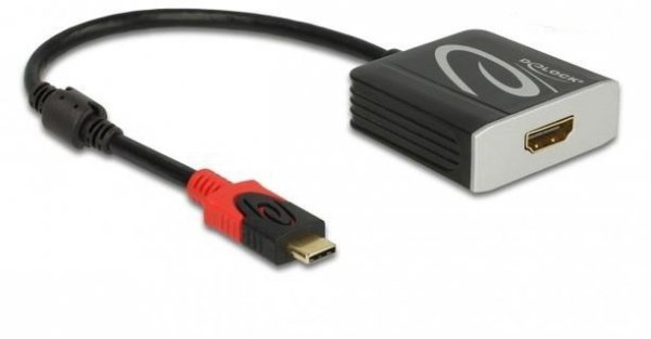 Delock Adapter USB C(M)-&gt;HDMI(F) 4K 60Hz (THUNDERBOLT 3/DISPLAYPORT ALTMODE Aktywny czarny
