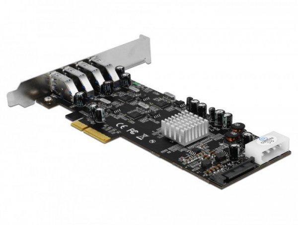 Delock Karta PCI Express USB 3.0 4 x port Quad Channel