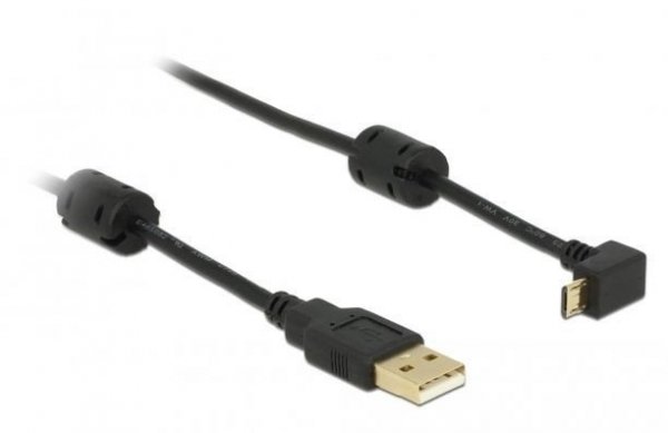 Delock Kabel USB MICRO(M) Kątowy Góra/Dół -&gt; USB-A(M) 2.0 1m