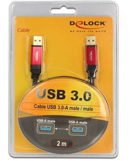 Delock Kabel USB-A M/M 3.0 2m czarny premium