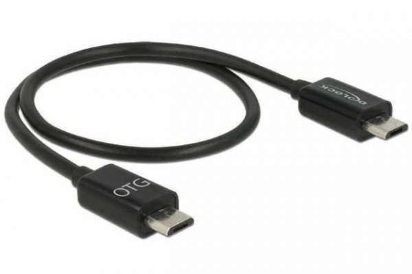 Delock Kabel USB MICRO M/ M 2.0 0.3M OTG czarny