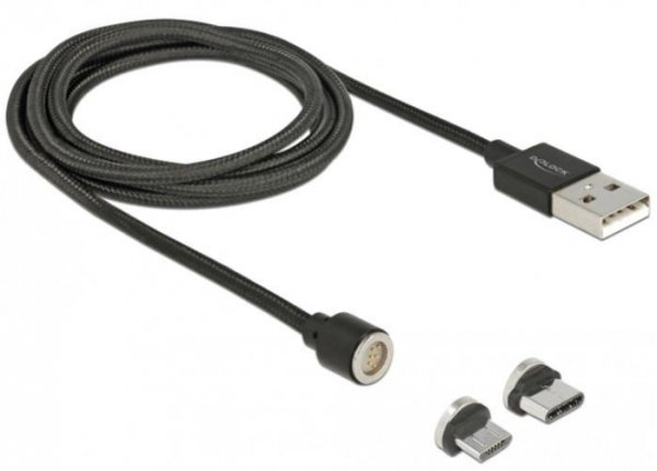 Delock Kabel USB MICRO+USB-C magnetyczny combo 2.0 1.1m