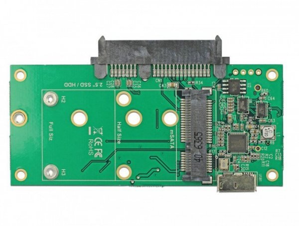 Delock Adapter USB micro F 3.1 - SATA / M.2 z wpustem B / mSATA