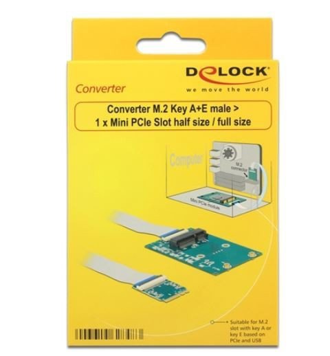 Delock Adapter M.2 KEY A+E 59PIN(M)-&gt;MINI PCIE