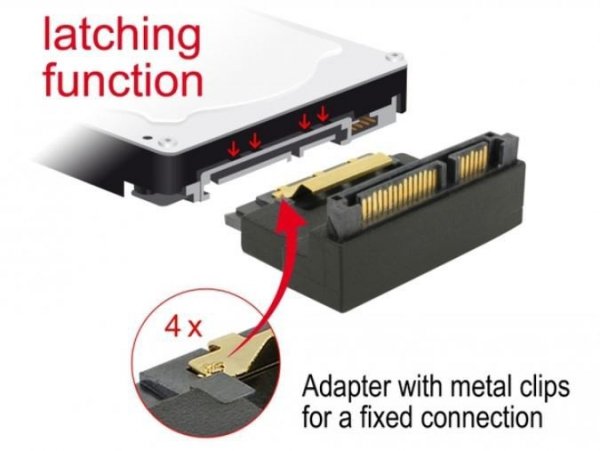 Delock Adapter SATA 22 PIN M/F Kątowy 90&quot;