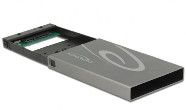 Delock Obudowa  HDD/SSD zewnętrzna SATA 2.5 USB-C 3.1 szara