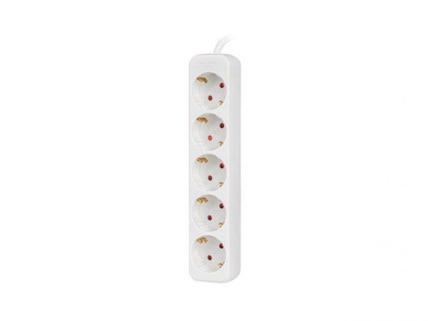 Lanberg Listwa przedłużacz 1,5m 5X230v b  PS0-05F-0150-W