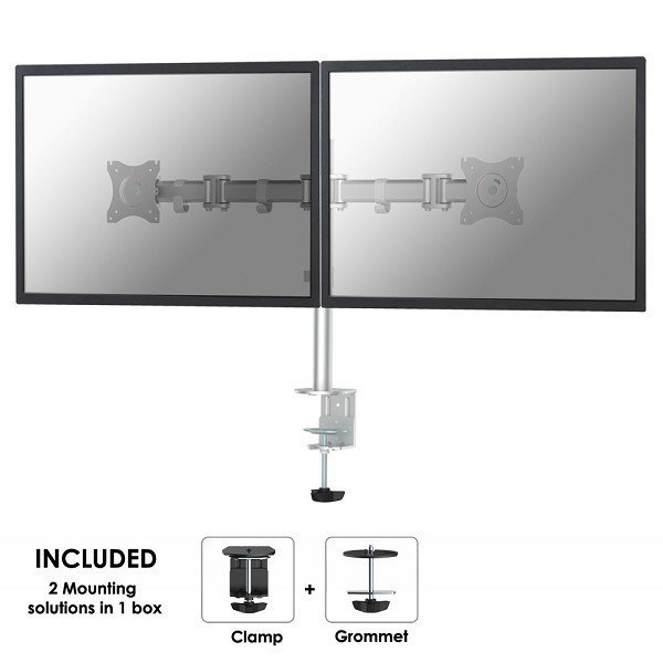 Neomounts Uchwyt biurkowy podwójny NM-D135D SILVER