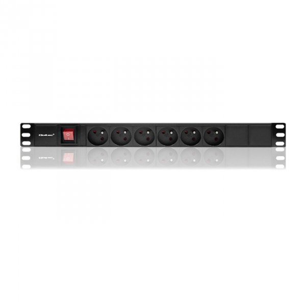 Qoltec Listwa zasilająca do szafy RACK 1U | 16A | PDU | 6xFRENCH | 2m