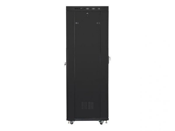 Lanberg Szafa instalacyjna rack stojąca 19 42U 600x800 czarna, drzwi szklane lcd (Flat pack)
