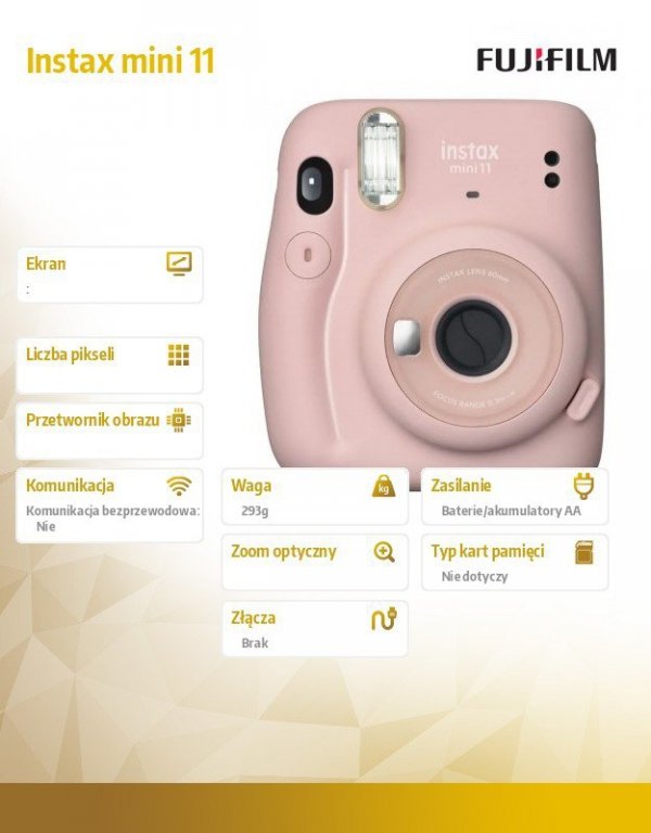 Fujifilm Aparat Instax mini 11 Pink + 10 zdjęć